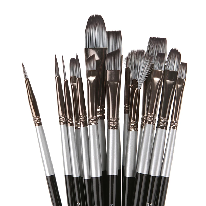 Nylon Artist Paint Brush Palette Knife Sponge Set With Storage Case Watercolors Acrylic Oil Painting Art Supplies 15pcs/set | Дом и сад