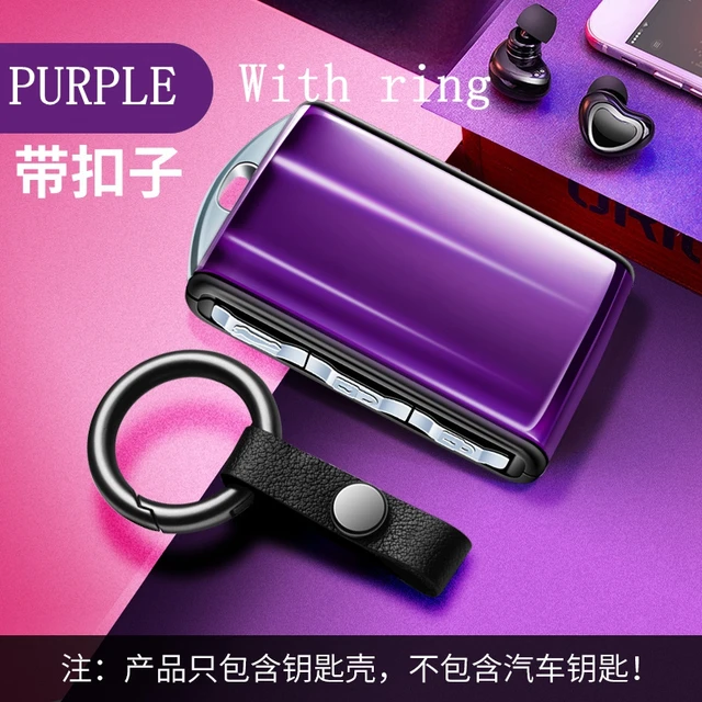 Environmental Protection Resin Key Case Shell Cover For Volvo S90 XC90 XC40 XC60 T5 T6 T8 V90 Polestar 2 Car Auto Accessories PURPLE WITH RING