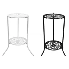  Free Ship European Style 2 Tier Metal Plant Stands Indoor Outdoor Iron Art Flower Pot Holder Tall Display Rack Shelf for Home 