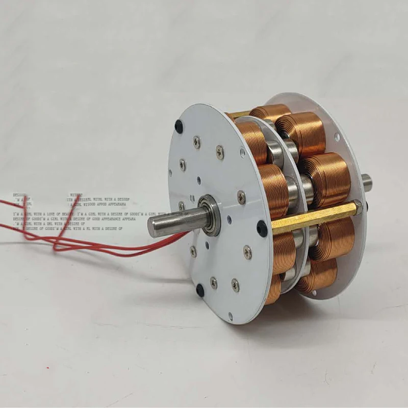 85mm mini double-layer disc generator with iron core, low speed, high efficiency, permanent magnet brushless power generation