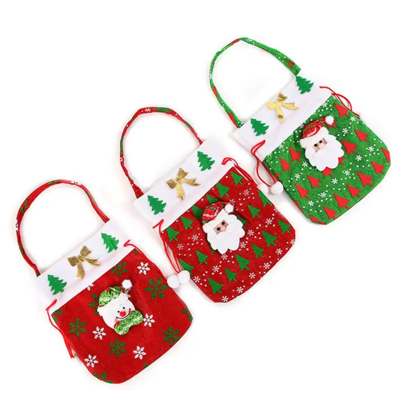 Рождественская сумка для хранения конфет с ручкой, вечерние подарки, Рождественское украшение, новинка