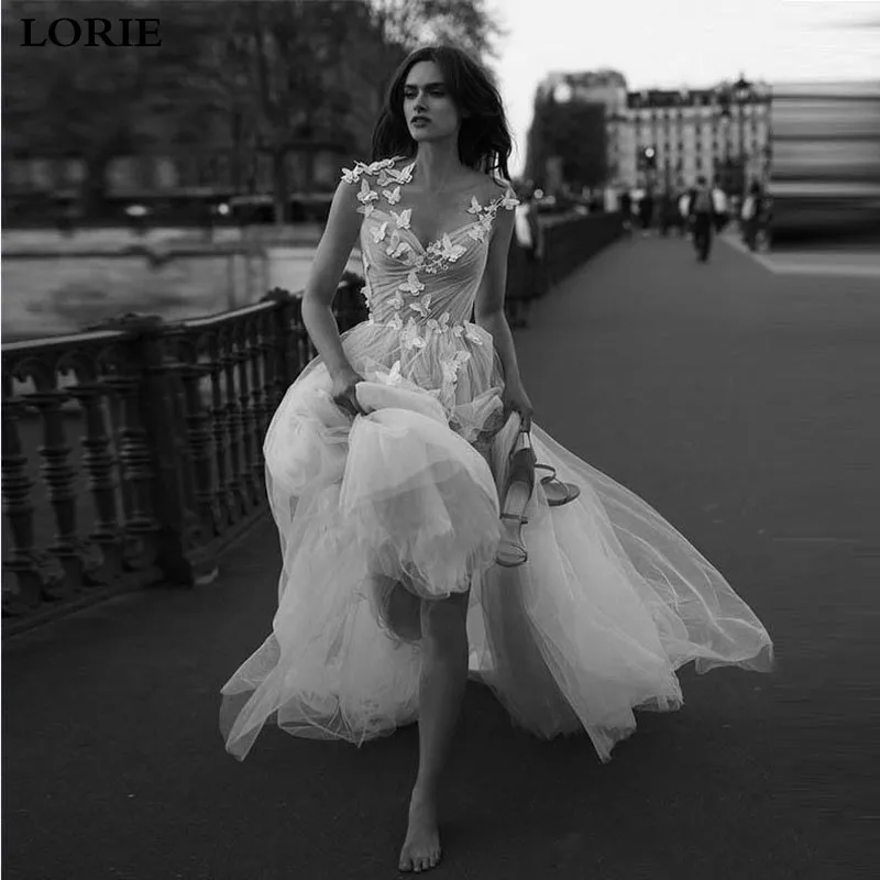 Свадебное платье LORIE Boho A Line с бабочками кружевное свадебное принцессы