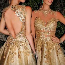 А-силуэт/принцесса вырез лодочкой без рукавов Тюль Аппликация Короткие/Мини платья