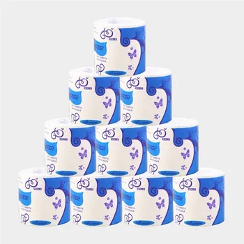 

10pcs/bag 3layer White Toilet Tissue Prevent Flu Cleaning Toilet Tissue Hollow Replacement Roll Paper Clean Soft Toilet Paper