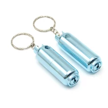 Новые творческие мини легкий переносной флуоресцентный синий алюминиевый сплав газовой курительная трубка в форме танка с брелком для ключей, металлическая труба подарок