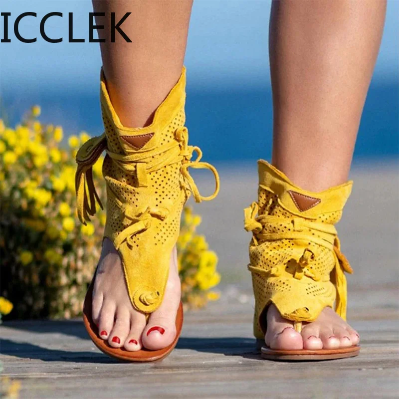 Women's Retro Sandals Gladiator Ladies Clip Toe Vintage Boots Casual Tassel Rome Fashion Summer for women sandals,comfortable sandals