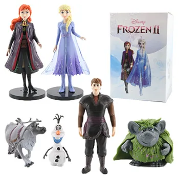 

Disney 6 Pcs/set Frozen Crazy Adventure Elsa Anna Princess Olaf PVC Action Figure Collection Model Kids Gift Toy X4954