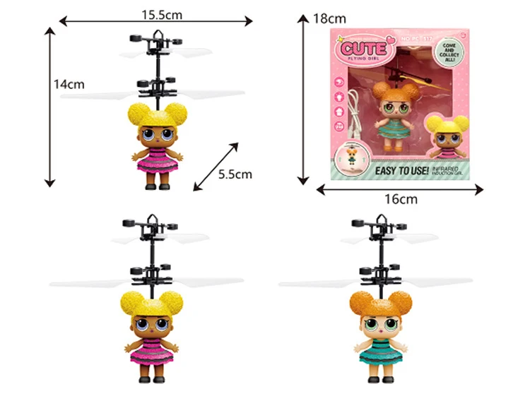 Инфракрасная Индукционная девочка Волшебная принцесса девочка милые куклы игрушка RC вертолет Летающий Квадрокоптер Дрон куклы детские игрушки подарки