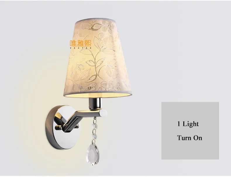 XC-6004 Fabric lampshade wall lamp crystal (6)_A