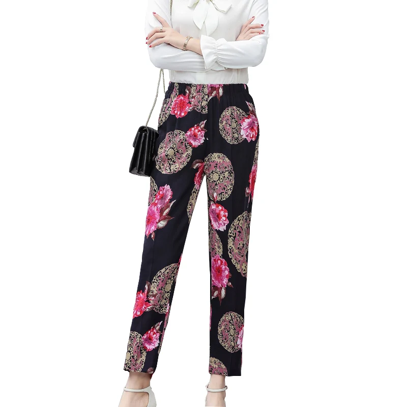 women Pencil Pants casual print summer Spring Elastic Mid-Waist Loose Female Trousers Capris women Pencil Pants casual print summer Spring Elastic Mid-Waist Loose Female Trousers Capris