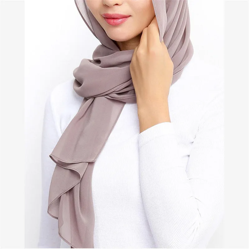 Hb907ff0676e744a9b968a7e1771a1029G 70x180cm bubble chiffon Muslim headscarf for women solid color hijab scarf shawls and wraps hijab femme Musulman kopftuch Mallzona