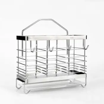 

Utensil Cutlery Holder Drainer Spoons Forks Three Slots Square Chopstick Cage