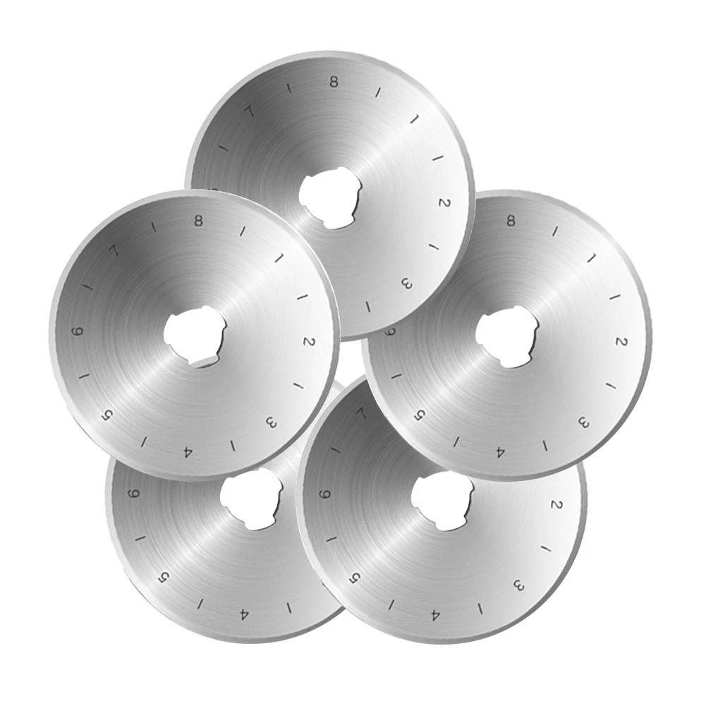 2/5pcs 45mm Circular Cutting Rotary Cutter Knife Steel Circular Rotary Cutter Refill Blades Patchwork Fabric Leather Sewing Tool