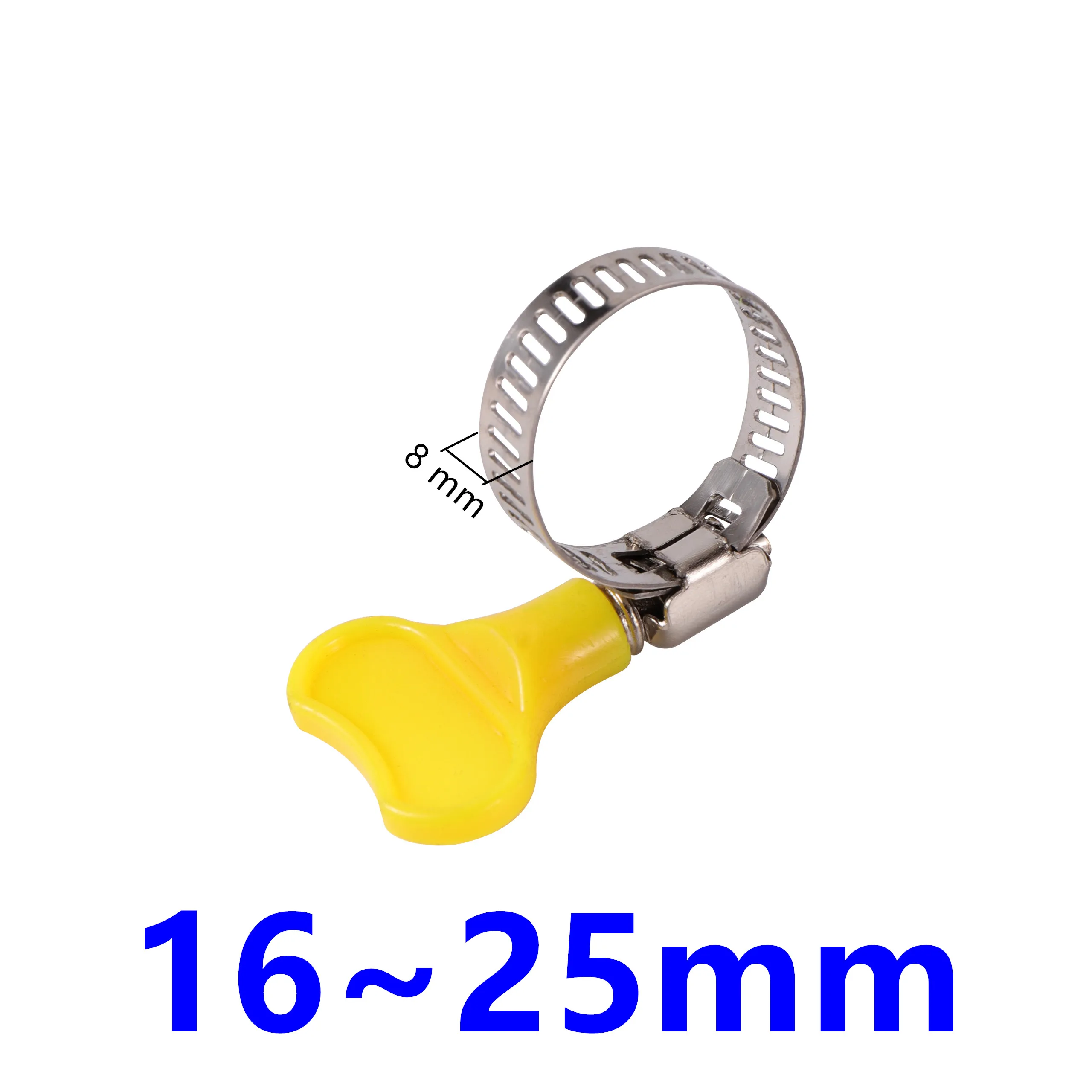 2Pcs Adjustable Stainless Steel Plastic Butterfly Handle 8~38mm Diameter Pipe Worm Drive Clamp Hose Tube Fastening Flexible Clip 