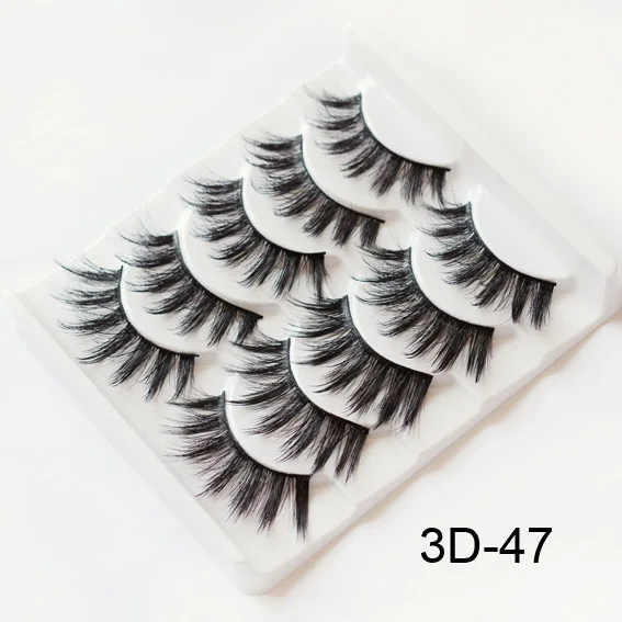 Натуральные инструменты для макияжа глаз, 5 пар, 3D накладные ресницы, искусственные ресницы, толстые скрученные ресницы для наращивания, модные женские ресницы для макияжа - Цвет: 3D-47