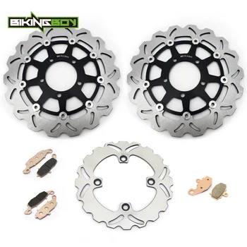 

BIKINGBOY For KAWASAKI ER-6N ER-6F ER6N ER6F 2006 07 08 09 10 11 12 13 2014 2015 2016 Front Rear Brake Discs Disks Rotors Pads