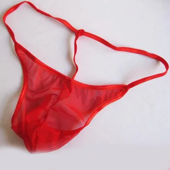 

Sale Men Sexy Lace Transparent Personal Briefs Bikini G-string Thong Jocks Tanga Underwear Shorts Exotic T-back For Below 85KG