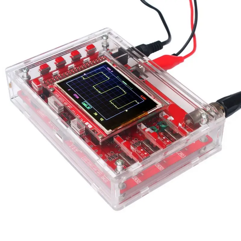 

Soldered 2.4\" TFT Handheld Pocket-size Digital Oscilloscope Kit SMD Soldered + Acrylic DIY Case Cover Shell. DSO138 100-349mhz