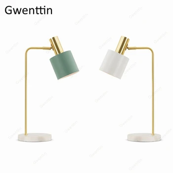 

Modern Iron Table Lamp Marble Base Standing Desk Light for Reading Bedroom Bedside Lamp Led Light Fixtures Luminaire Nordic Deco