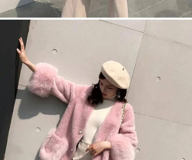 Heydress весеннее женское однотонное пальто из искусственного меха, женская верхняя одежда с карманами, верхняя одежда, женская розовая Меховая куртка с v-образным вырезом