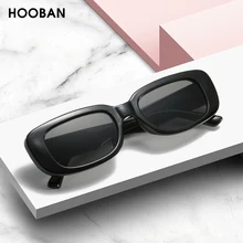 

HOOBAN 2020 New Fashion Women Sunglasses Vintage Rectangle Plastic Female Sun Glasses Retro Square Sunglass UV400
