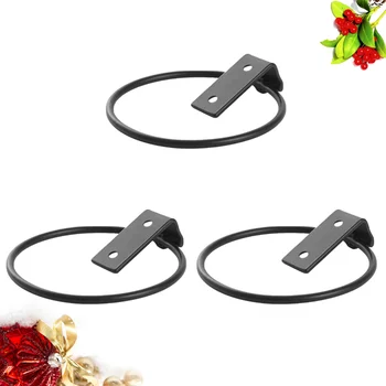 

3pcs Wall Mounted Flower Pot Tray Metal Iron Ring Flowerpot Wall Bracket Planter Tray (13.5x11x6.5cm)