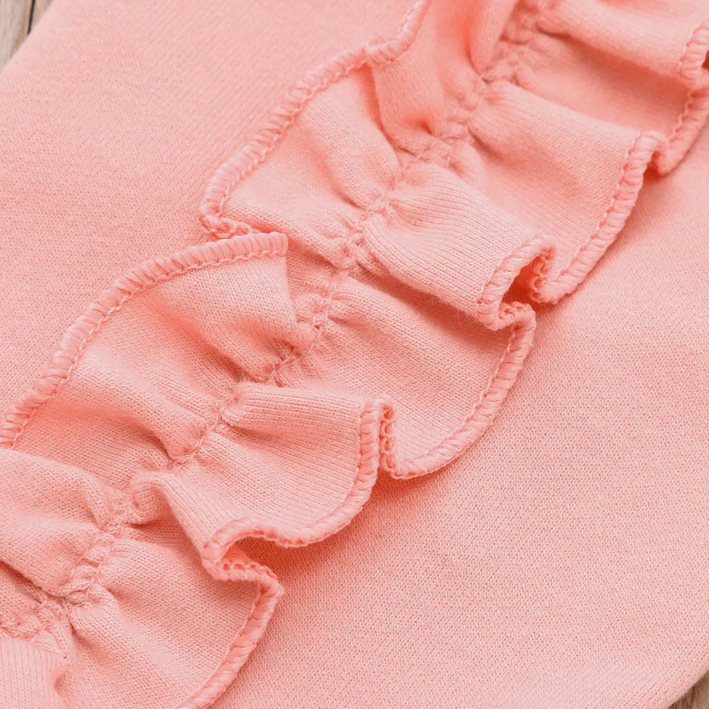 LOOZYKIT комплект одежды из 2 предметов для маленьких девочек, розовые топы с оборками для маленьких девочек, джинсовые штаны осенне-зимняя одежда, комплект одежды