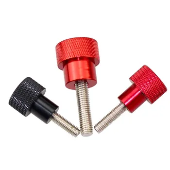 

2pcs M4 aluminum handle alloy stainless steel adjustment screws high head knurled hand screw step arm bolts black color