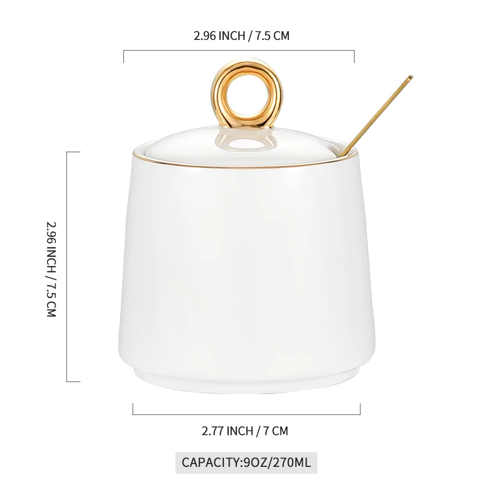 Диспенсер для сахарницы контейнер соли Керамическая сахарница с крышкой и
