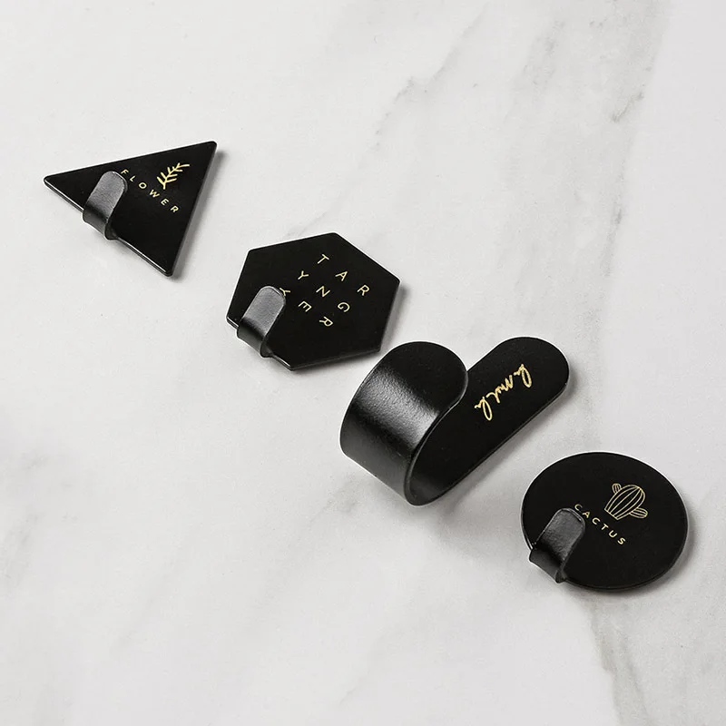 black 4 шт./компл. простые Геометрические элементы крючок для ключей держатель Скандинавская самоклеющаяся настенная вешалка полка-органайзер для хранения украшения дома - Цвет: black