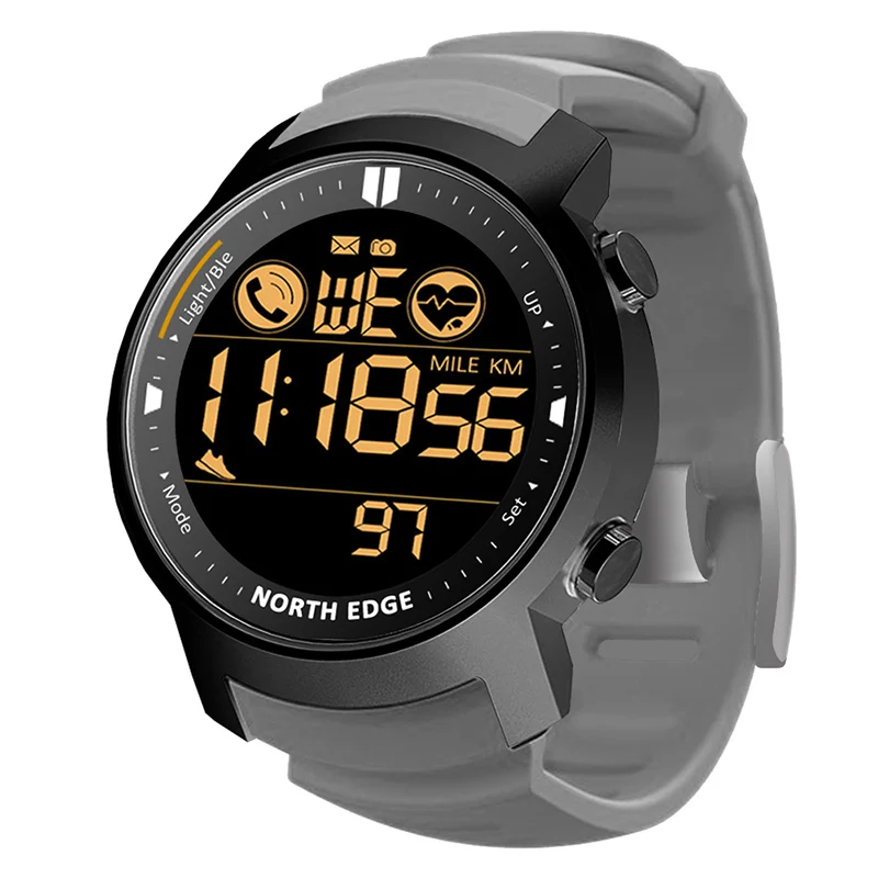 North Edge-relógio Inteligente Impermeável para Homens Monitor de Freqüência Cardíaca 50m Natação Corrida Esporte Pedômetro Cronômetro Android Ios - Image 6