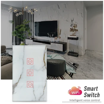 

Tuya/Smart Life WiFi Smart Touch Switch US Standard 3 Gang Wall Light Switch High Quality Alexa Google Home Voice Control Switch