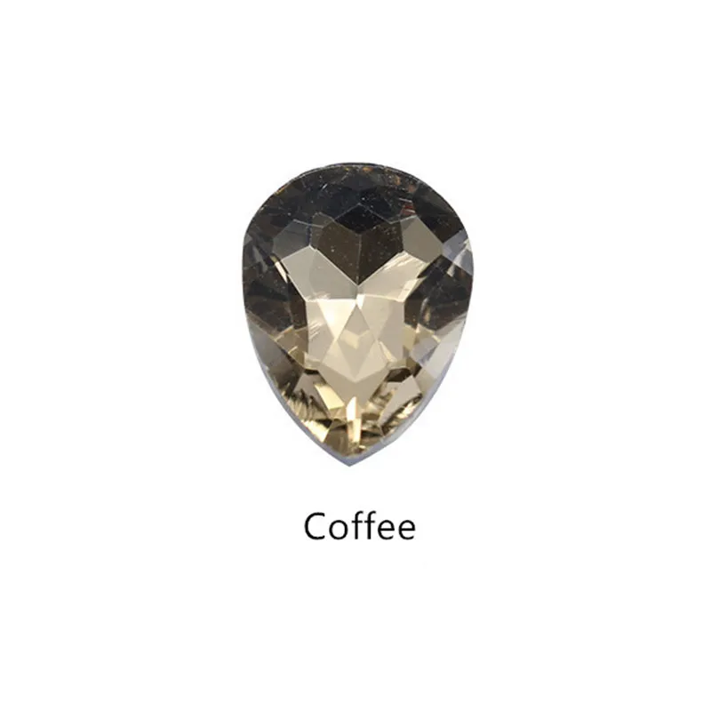 coffee 4x6mm 10 шт ромбовидные кристаллы для ногтей AB Стразы драгоценные камни алмазное Золотое дно плоский задний камень 6*10 мм 3D амулеты аксессуары для ногтей - Цвет: coffee 4x6mm