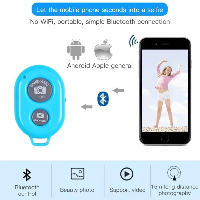 Remote Shutter Release For Phone Wireless Control For Monopod Photo Camera Shutter Button Bluetooth Remote For Smartphone