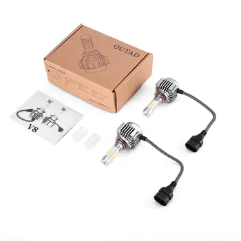 

9004 LED Car Headlight Bulb 4 Side COB Headlight Dual Beam High Low LED Kit 6000K Replace for HID Bulbs
