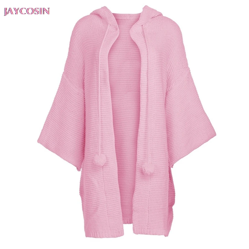 JAYCOSIN, женский свитер, кардиган, Hairball, свитер, Модный женский, вязанный, однотонный, с капюшоном, Pelaje femenino Manteau femelle#0820