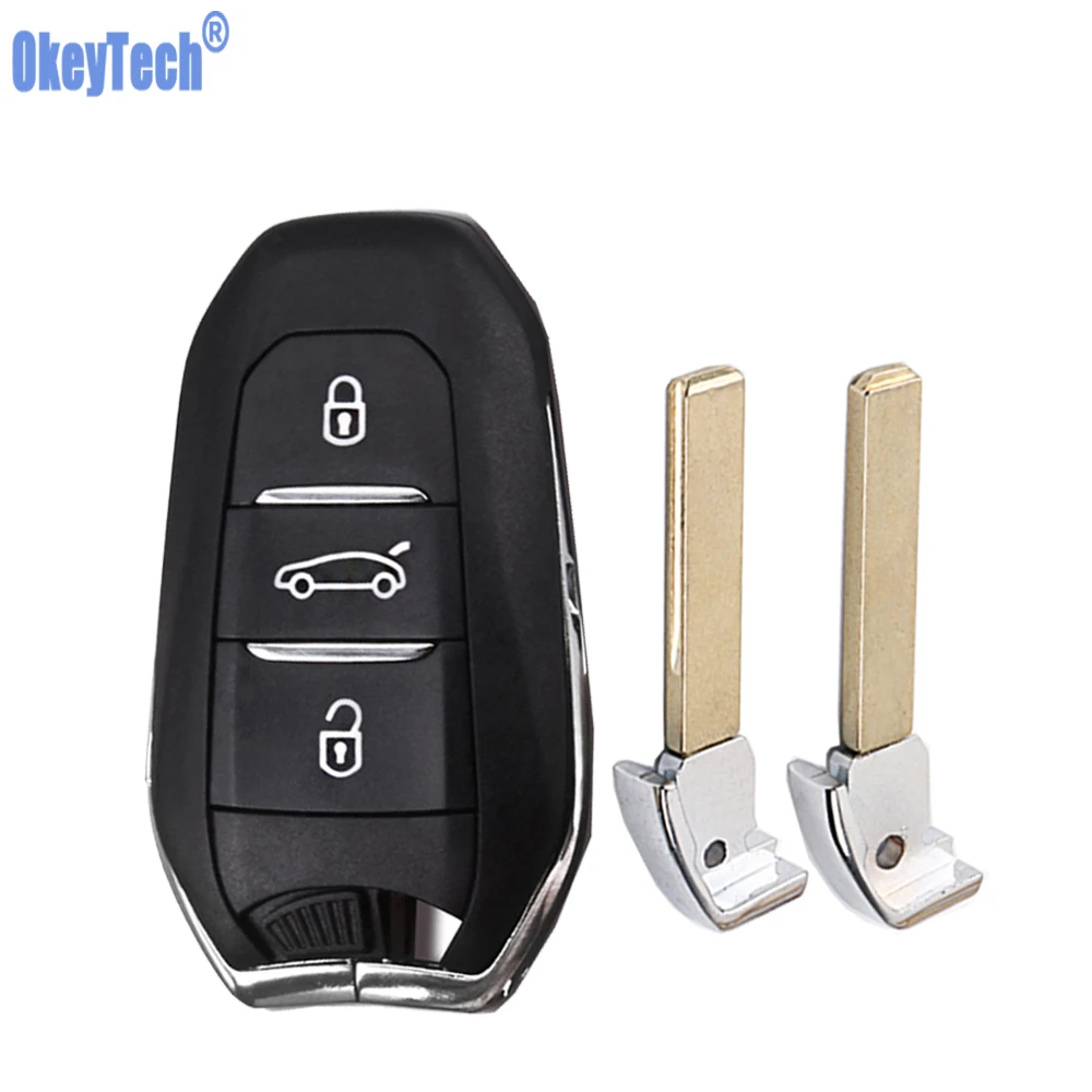

OkeyTech for Citroen 508 3008 2008 C3 C4 C5 Berlingo Grand Picasso DS Smart Key Shell Remote Case Fob & Emergency Blade 3 Button