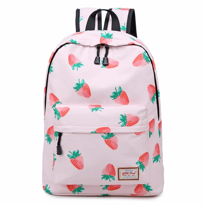 

Large Capacity Ladies Cute Waterproof Oxford Backpack Women Bags Travel Computer Backpacks Fruit Pattern School Bag