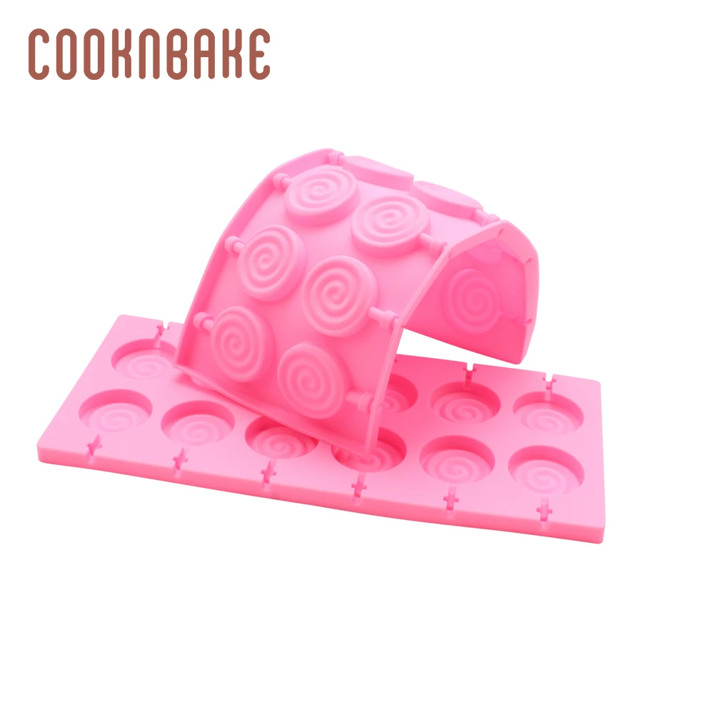 COOKNBAKE силиконовая форма для леденцов вихревые конфеты шоколадные Леденцы Форма круглый торт украшение печенья торт форма для выпечки с палкой
