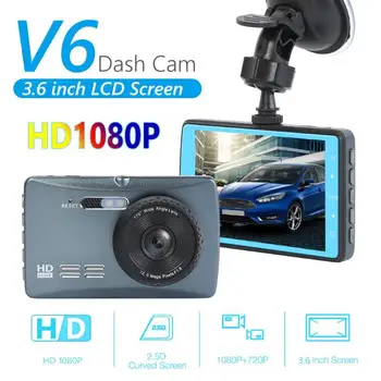 

V6 3.6 inch LCD Screen DVR Car Camera Recorder Mirror HD 1080P Dashcam Loop Recording Digital Video Recorder