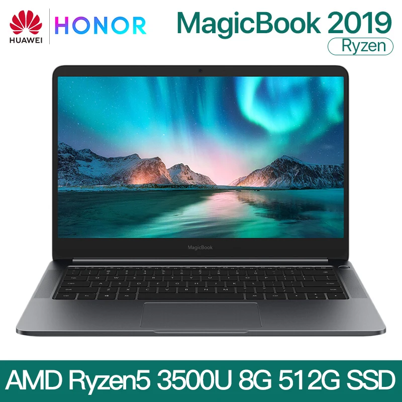 R5 8G 512G Gray Huawei Honor MagicBook ноутбук 14 дюймов AMD Ryzen 5 3500U 8G 256/512 Гб PCIE SSD FHD ips ноутбуки ультрабук - Цвет: R5 8G 512G Gray