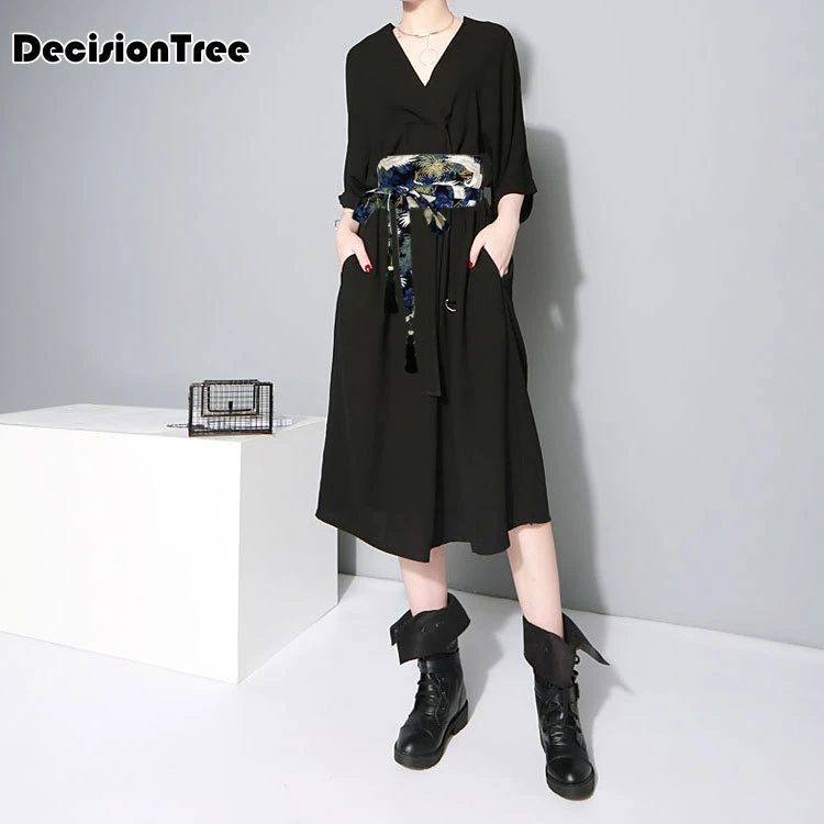 

2019 women costume japanese traditional style v neck dress Japanese kimono anime clothing mujer yukata japan kimono dress