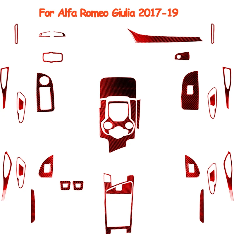 Accessori Per Auto Interni In Fibra Di Carbonio Pannello Ingranaggi Finestra Pannello Chiave Attesa Adesivi Decorativi Per Alfa Romeo Giulia 2017-19