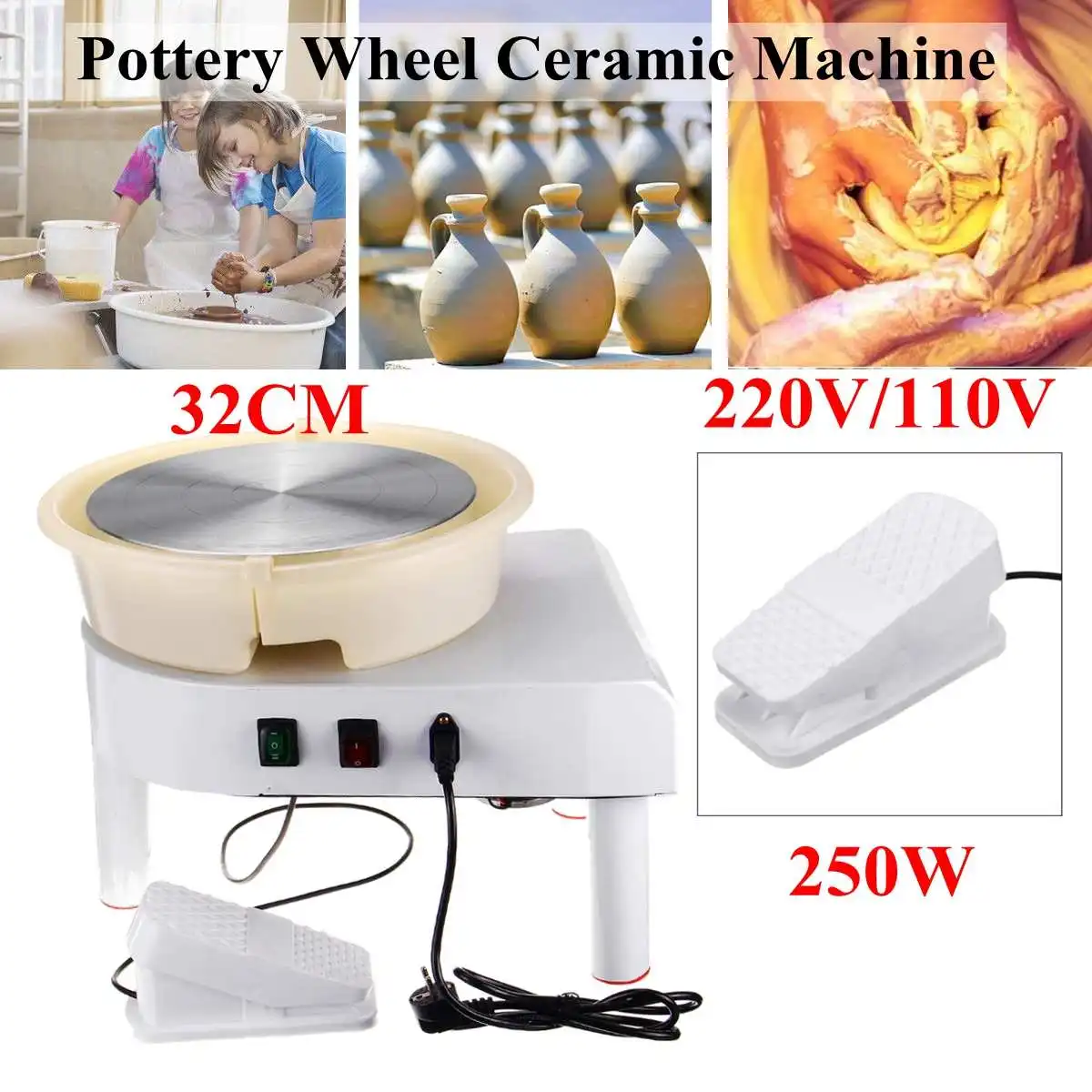 

Turning Electric Pottery Wheel Ceramic Machine 110V/220V 250W/350W 320mm Ceramic Clay Potter Kit For Ceramic Work Ceramics