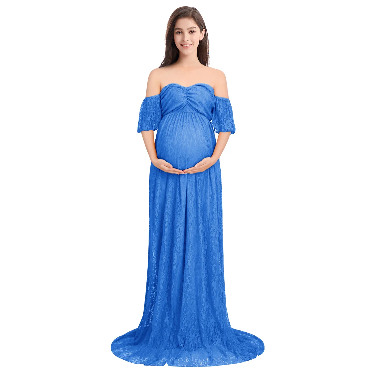 Платье для беременных длинное платье с длинным шлейфом для фотография беременной женщины свадебное платье для беременных Платья для фотосессии - Цвет: Royal Blue