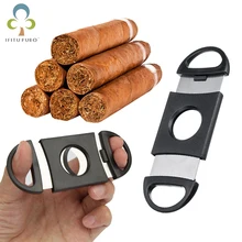 1 шт., портативный нож с двойными лезвиями, карманный нож для сигар, ножницы из нержавеющей стали, инструмент для курения, аксессуары ZXH