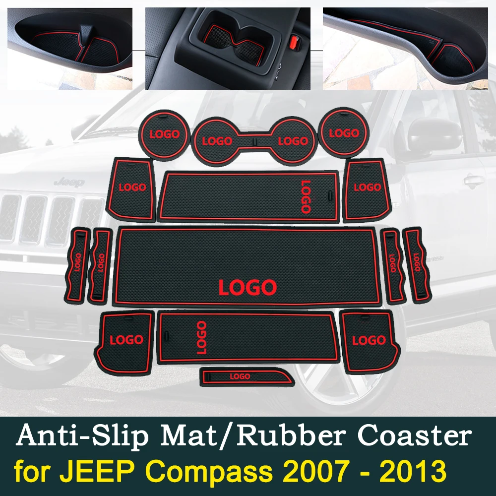 Противоскользящая подушка на дверь резиновая чашка для Jeep Compass MK1 MK49 2007 ~ 2013 2008 2009