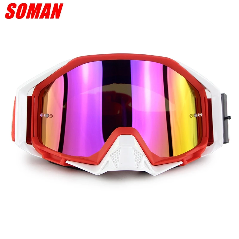 Red SM13 мото солнцезащитные очки мотоциклетные уличные очки Gafas очки для мотокросса шлем очки Dirtbike Occhiali для бездорожья Лыжная одежда - Цвет: Red
