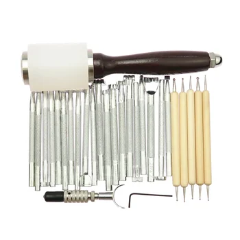 

Leather Crafting Tools Kit Sewing Cutting Stitching Carving Set (110)
