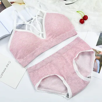 

Wireless Sexy Daily Wear Lace Bra Sets Women Seamless Embroidery Bralette Breathable Underwear Lingerie Set